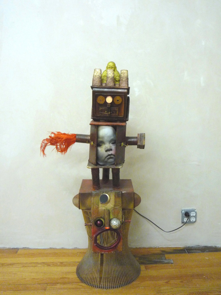 Daniel Swanigan Snow, “Totem III” (2010), mixed media, variable dimensions (photo courtesy of Cathouse FUNeral)