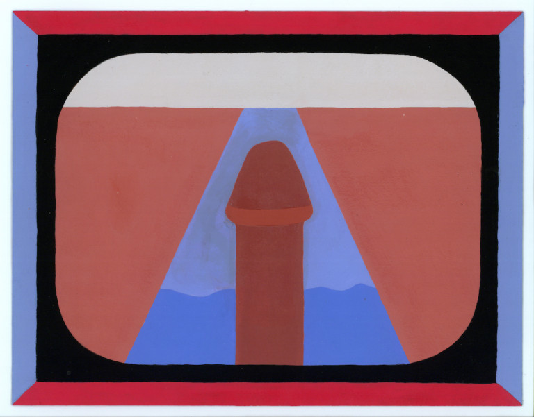 Larry John Palsson, “Untitled” (no date), acrylic on paper, 8.5 x 11 inches (photo courtesy of J. Compton Gallery)