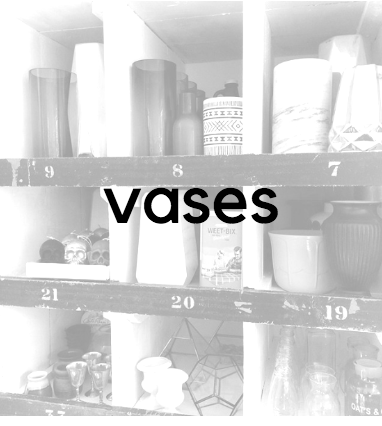 MIXED VASES FOR HIRE  A wide range of vases available for hire.  Send through pictures of your floral inspiration, and I will return with the vessel options available and pricing.  Vases hire included when TF is providing floral arrangement.