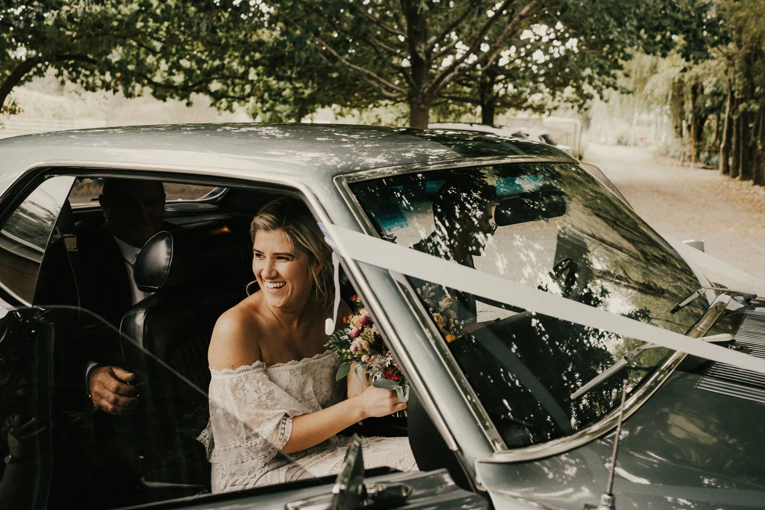 Auckland Wedding Flowers Table Flower Studio Brides Car Rach and Cam.jpg
