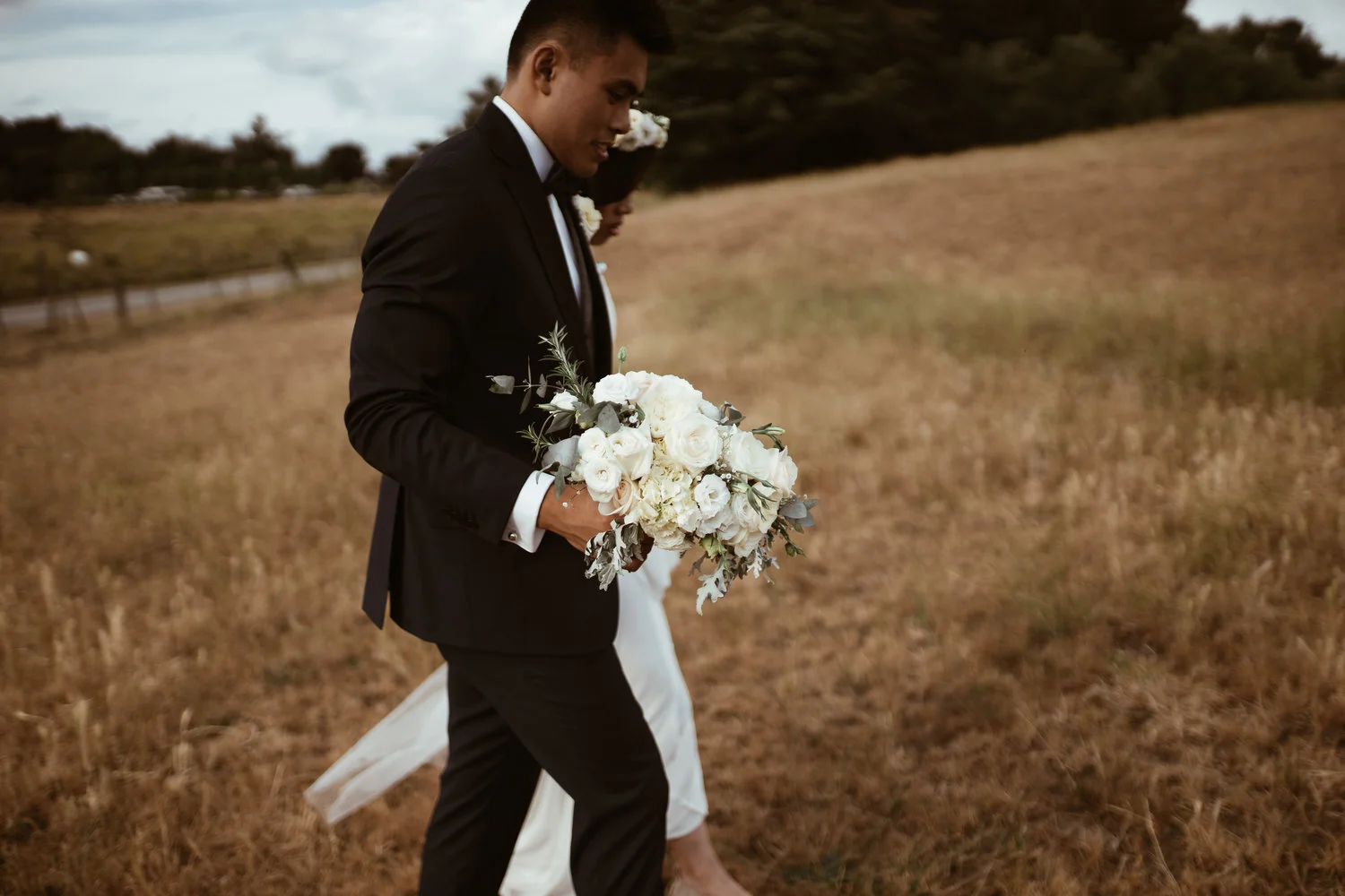 Auckland Wedding Florist Table Flower Studio Nina and Kevin Lush Bridal Bouquet Couple.jpg