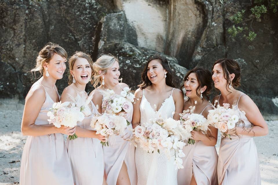 Bridal Party Beach Wedding - Table Flower Studio