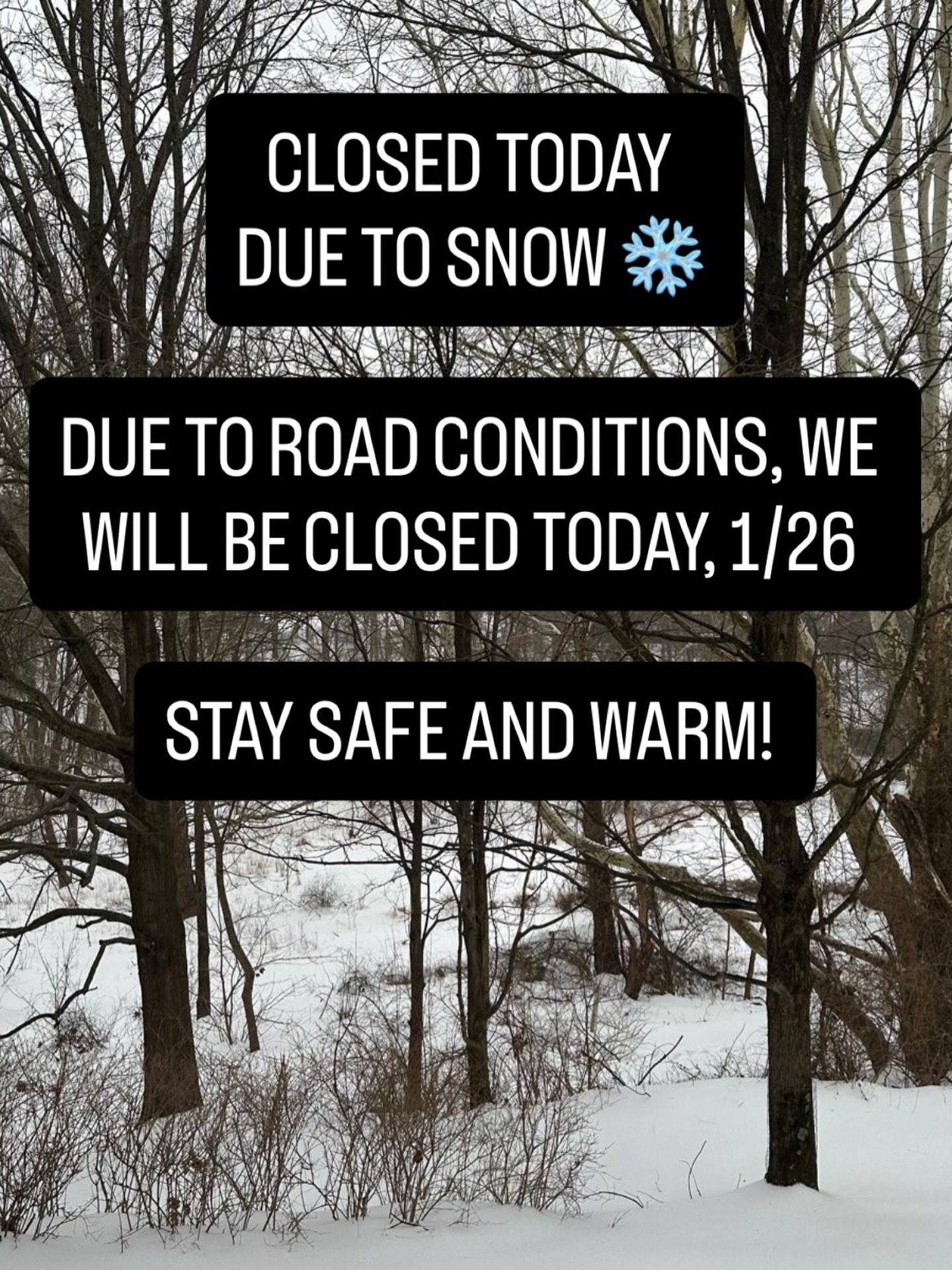 ❄️ We will be monitoring road conditions regarding the class status on Tuesday, January 27th, stay safe and warm! 

#classcancelled #bikramyoga #hotyoga #snowclosing #studioclosed