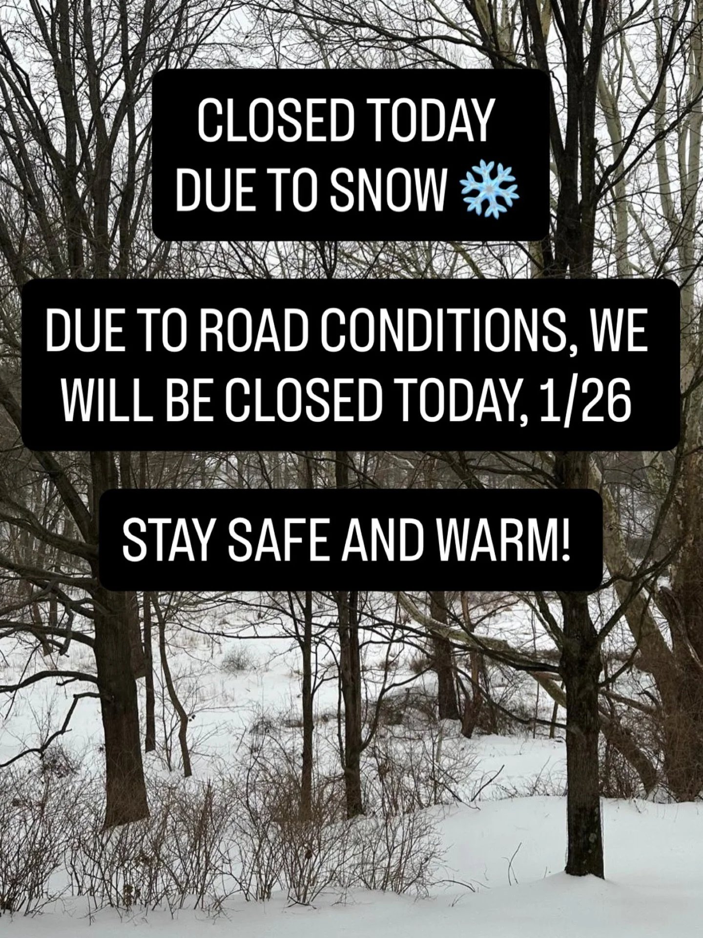 ❄️ We will be monitoring road conditions regarding the class status on Tuesday, January 27th, stay safe and warm! 

#classcancelled #bikramyoga #hotyoga #snowclosing #studioclosed