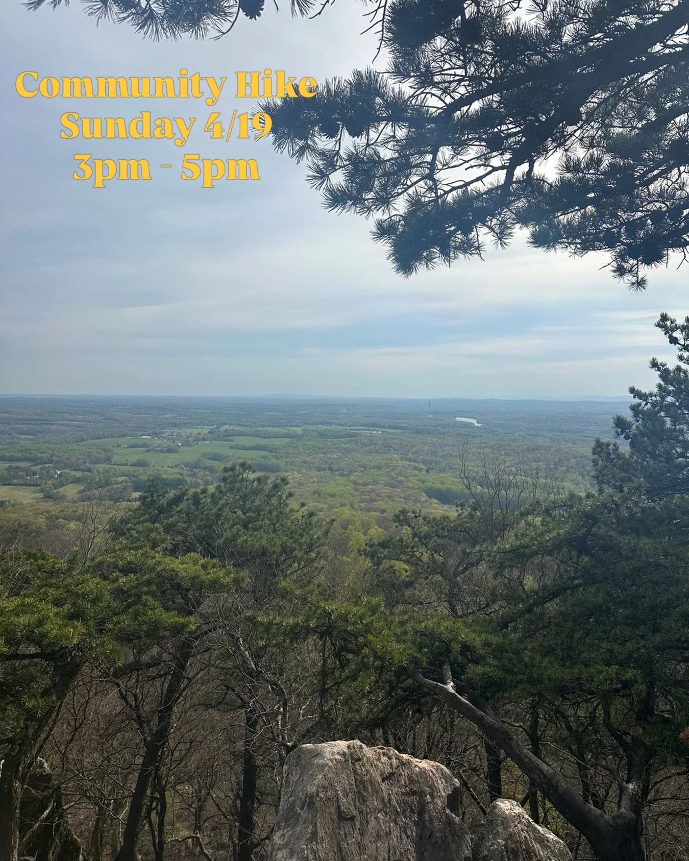 Move It Monday, Yogis!  April showers bring May flowers! Welcome spring with a FREE Community Hike with Diana this Sunday, April 19 at 3pm at Sugarloaf Mountain!
 
All are welcomed even if you are new to our community. And, all participants must be r