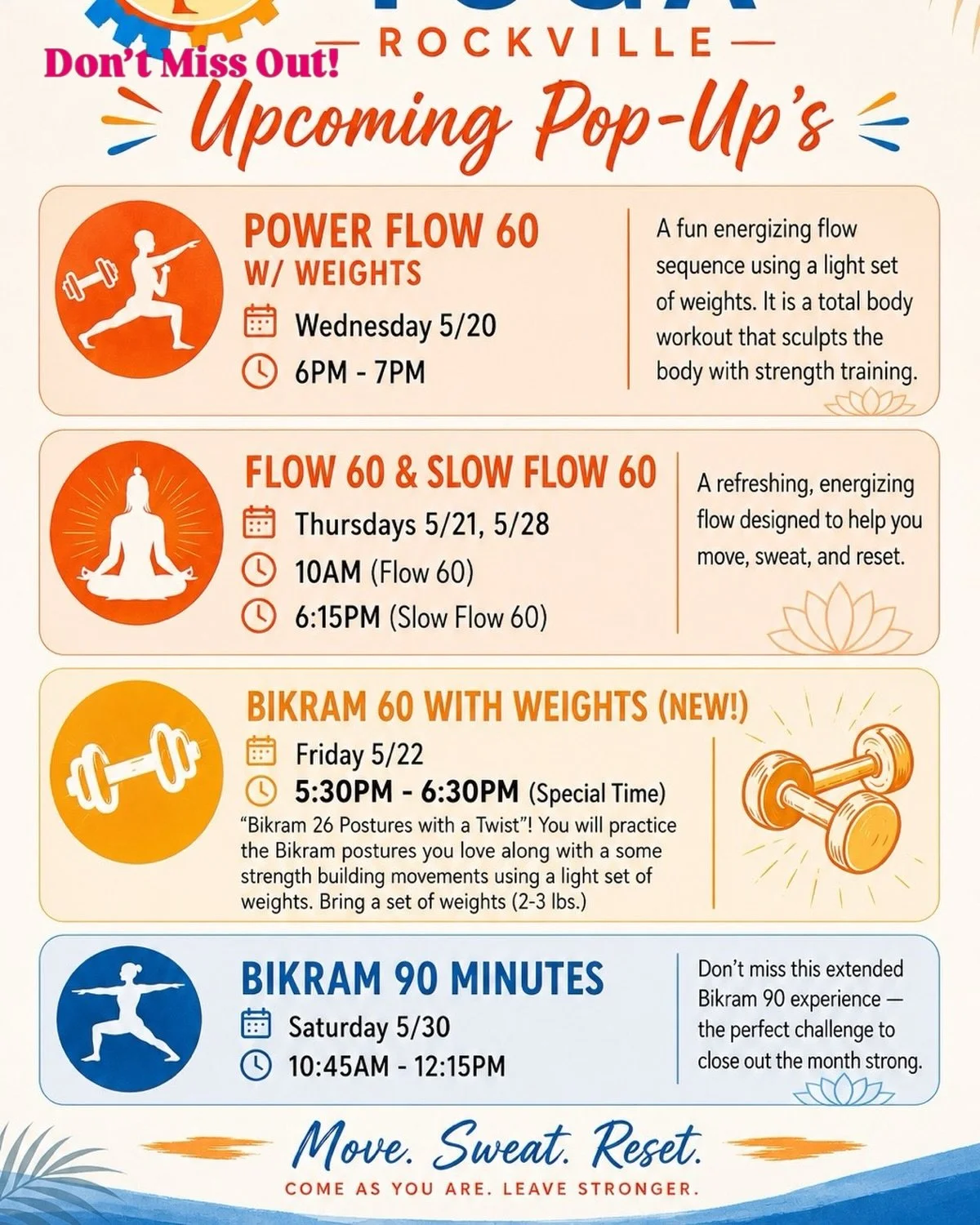 Move It Monday, Yogis! We have our regular class times this coming holiday weekend, carve out some time for yourself on your mat.  Keep an eye out for any new pop-up classes that may POP UP spontaneously 😅.

Start your week with a 60 min detox in th