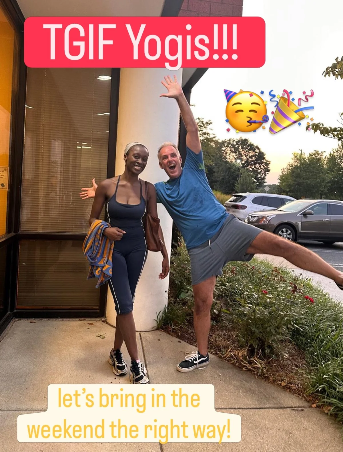 TGIF, Yogis! ☀️ Be advised it&rsquo;s a Code PURPLE Air Quality Day plus a heat advisory.

Yes, it&rsquo;s HOT! Even with this weekend&rsquo;s heat advisory, our rockstar yogis are still showing up and crushing it. 💪🔥

A huge welcome to all of our 