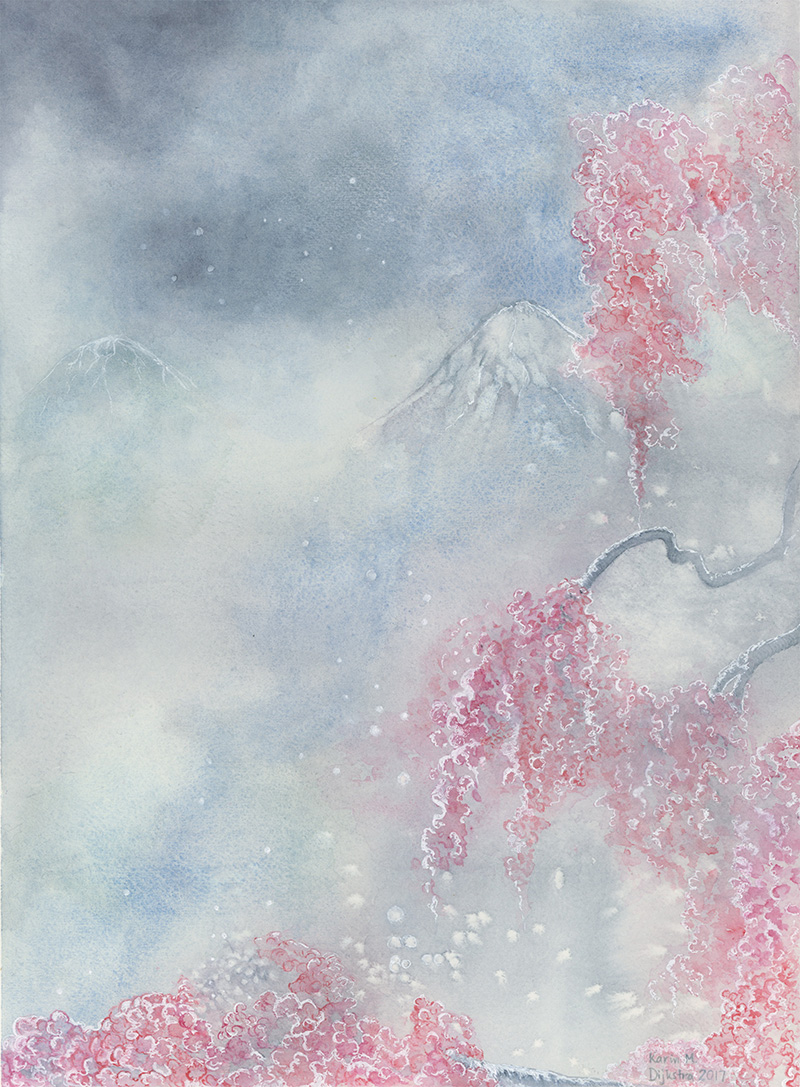 Cherry Blossoms in Snow