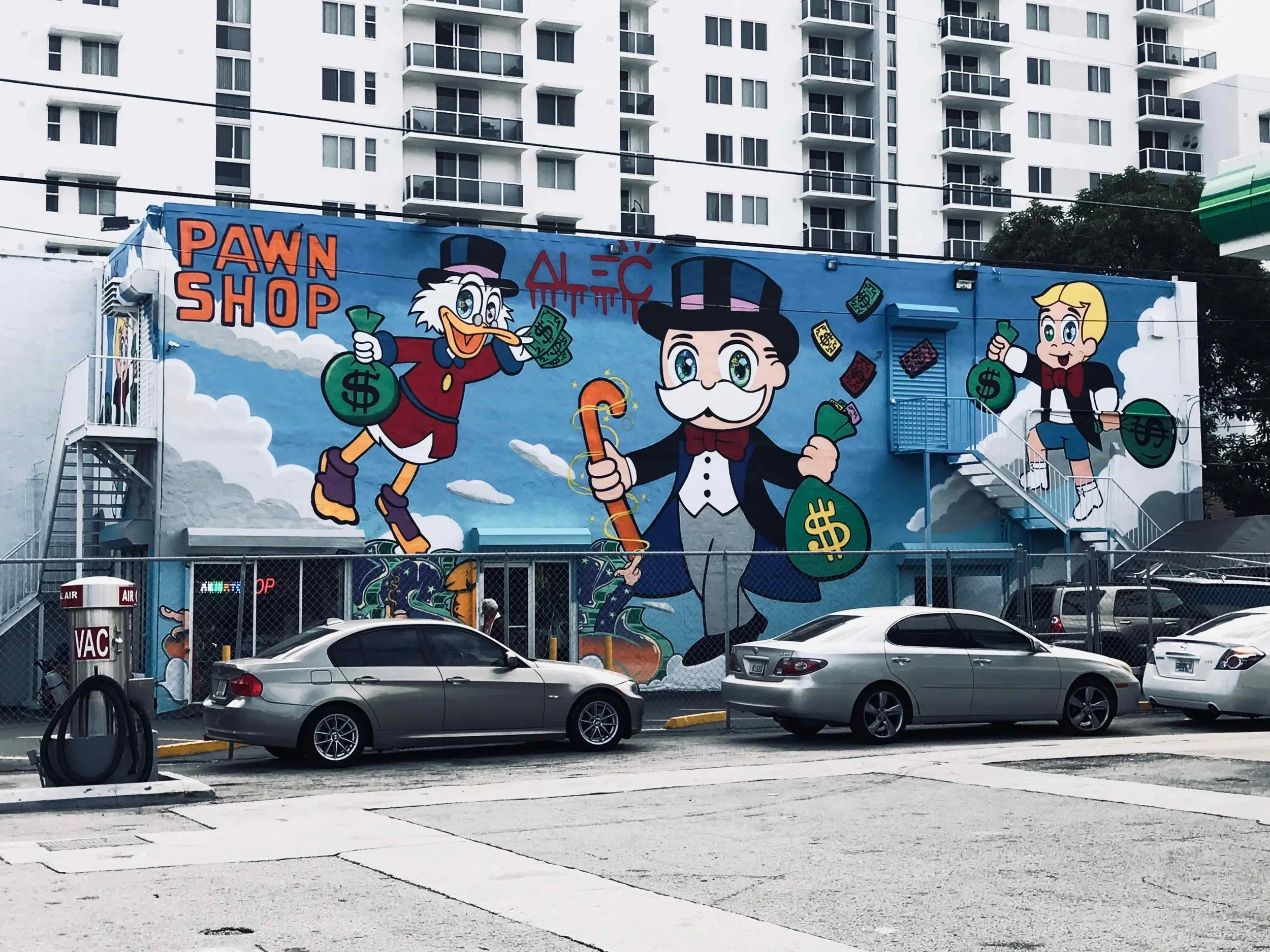 Scrooge McDuck, Mr. Monopoly and Richie Rich in the clouds