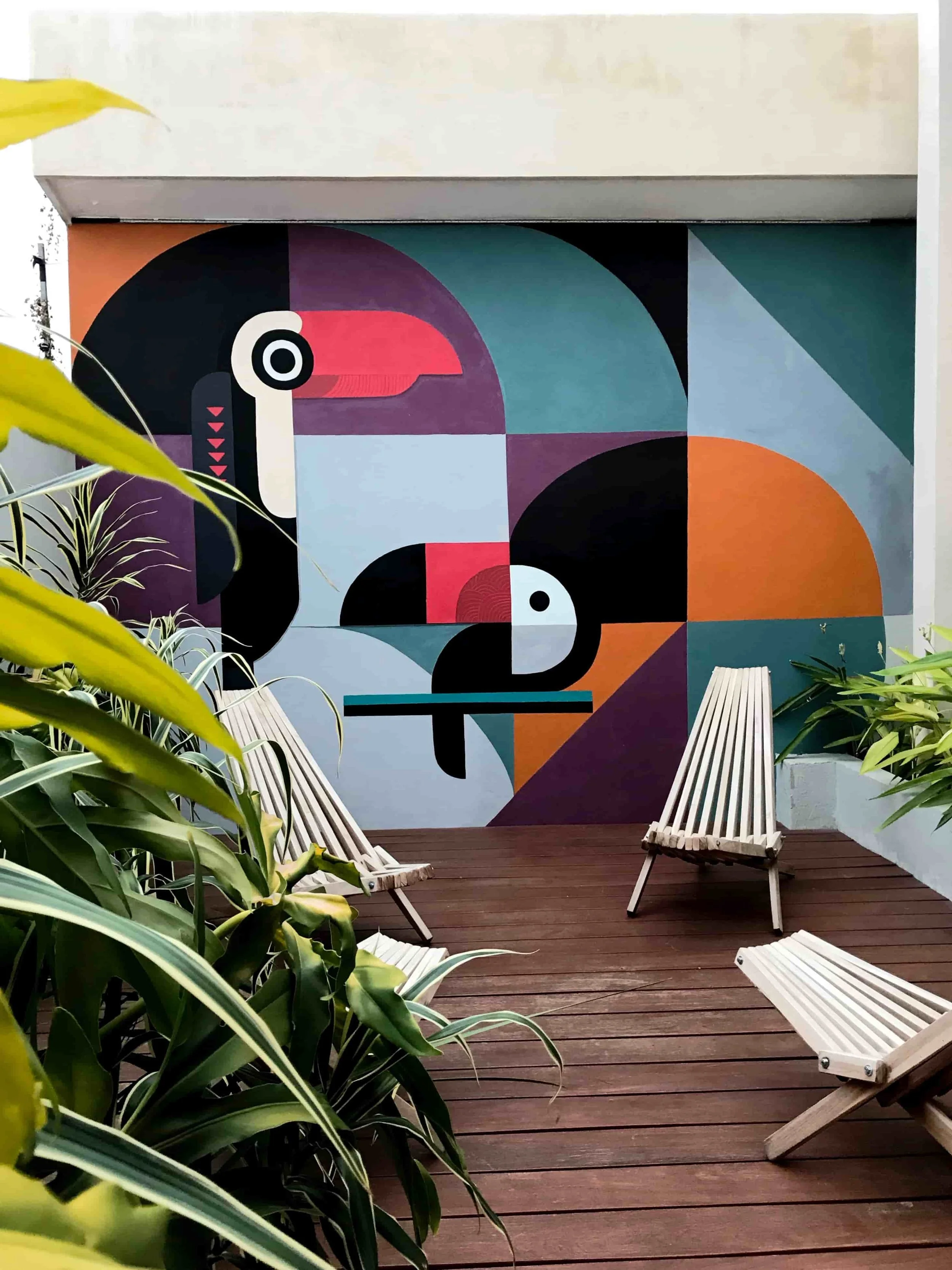 " Los Tucanes",  by Michelle Bordon at Morada Naranja, Cancun