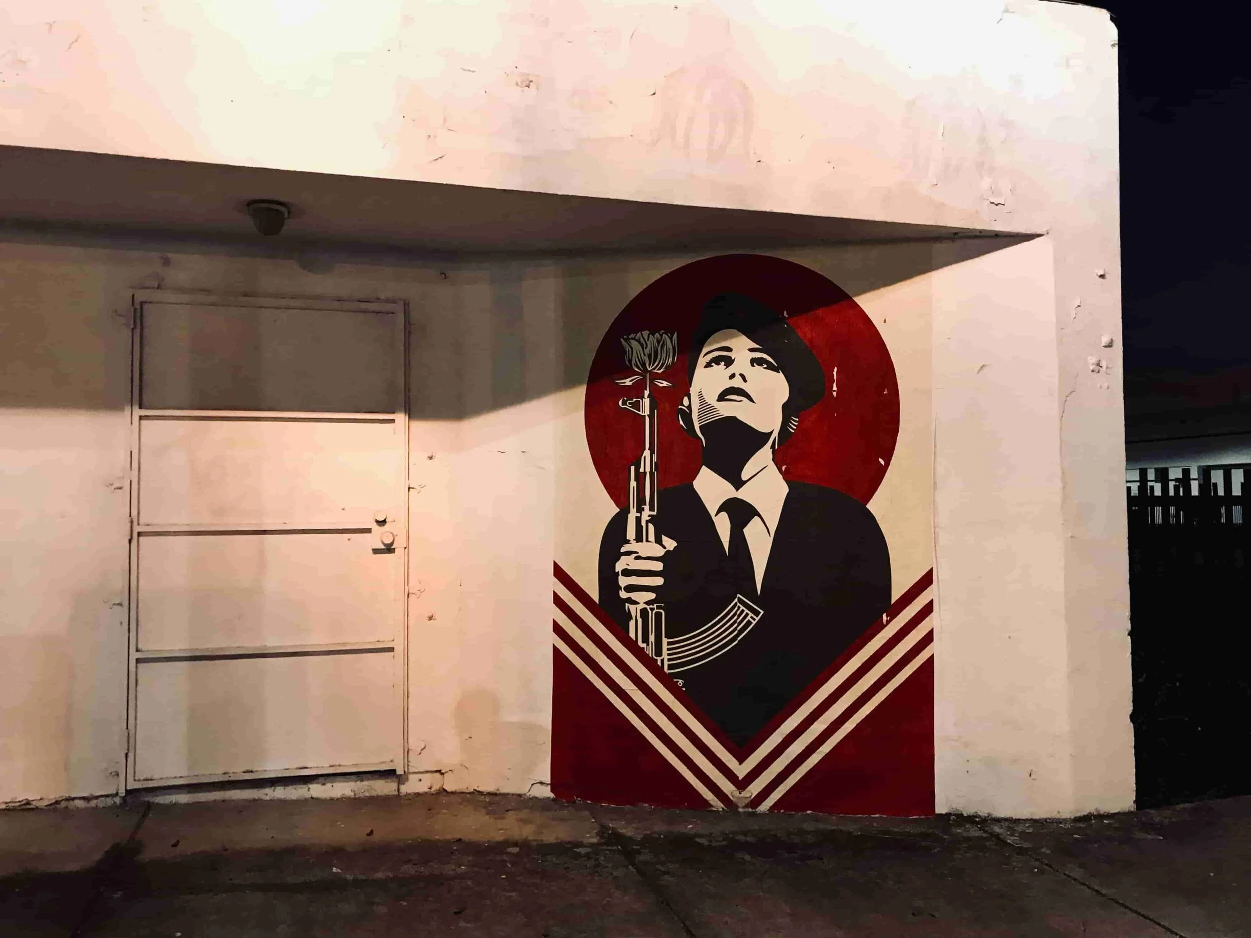 Peace Guard by Shepard Fairey in the Arts and Entertainment District