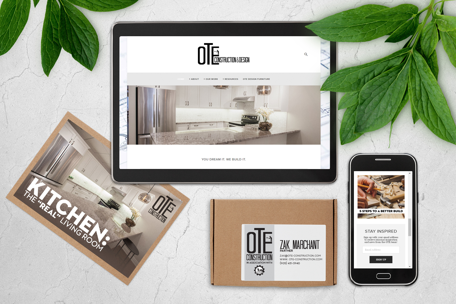 OTE CONSTRUCTION & DESIGN From initial logo creation for a small design firm to a fully successful construction and design company; Marchant Image has provided complete marketing solutions and design collateral for online and print based marketing. We are responsible for all social media outlets, web design, SEO, online advertising and special event marketing for this spectacular company! WEBSITE - FACEBOOK - INSTAGRAM - PINTEREST 