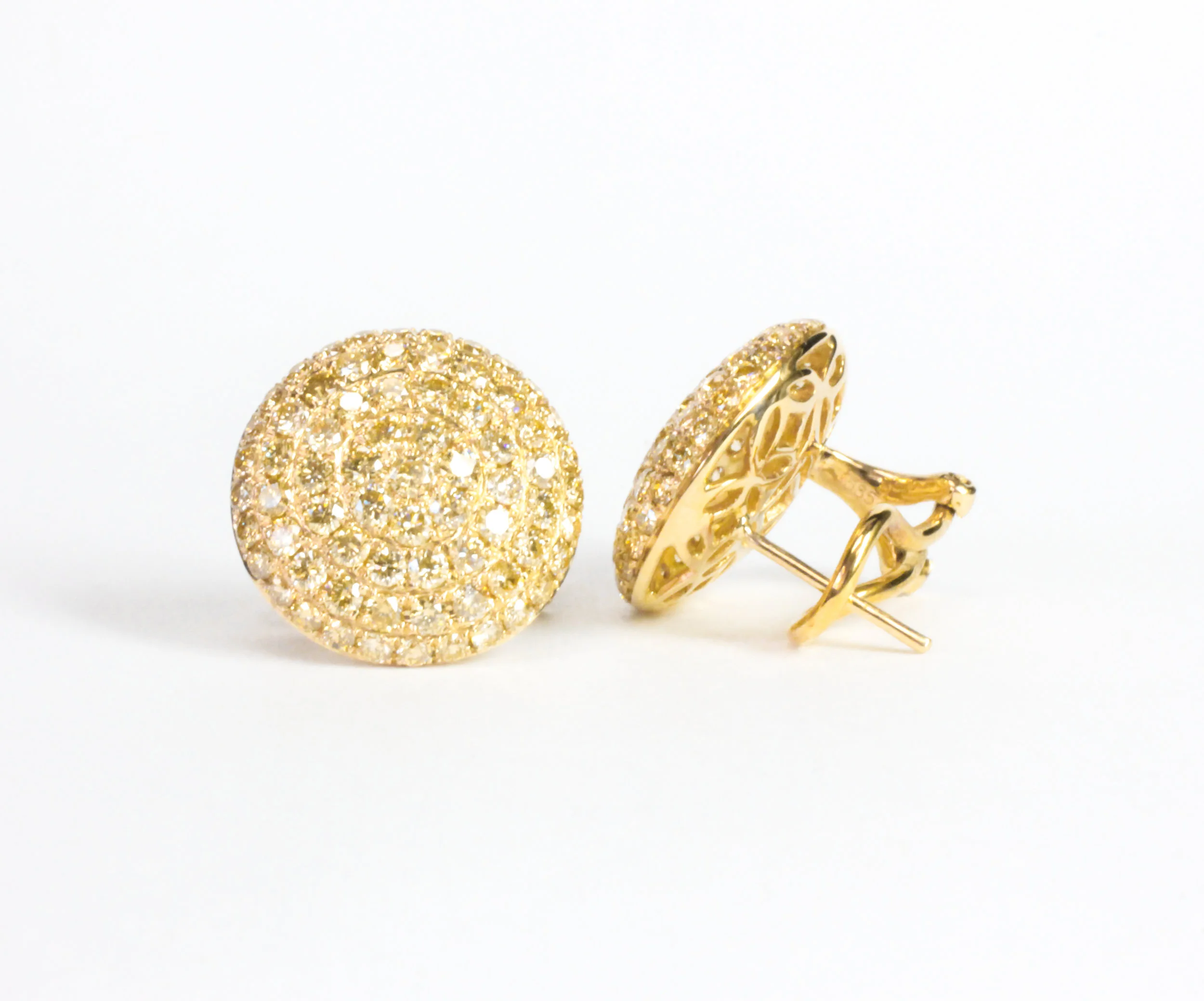 Yellow Diamond Pave Earrings
