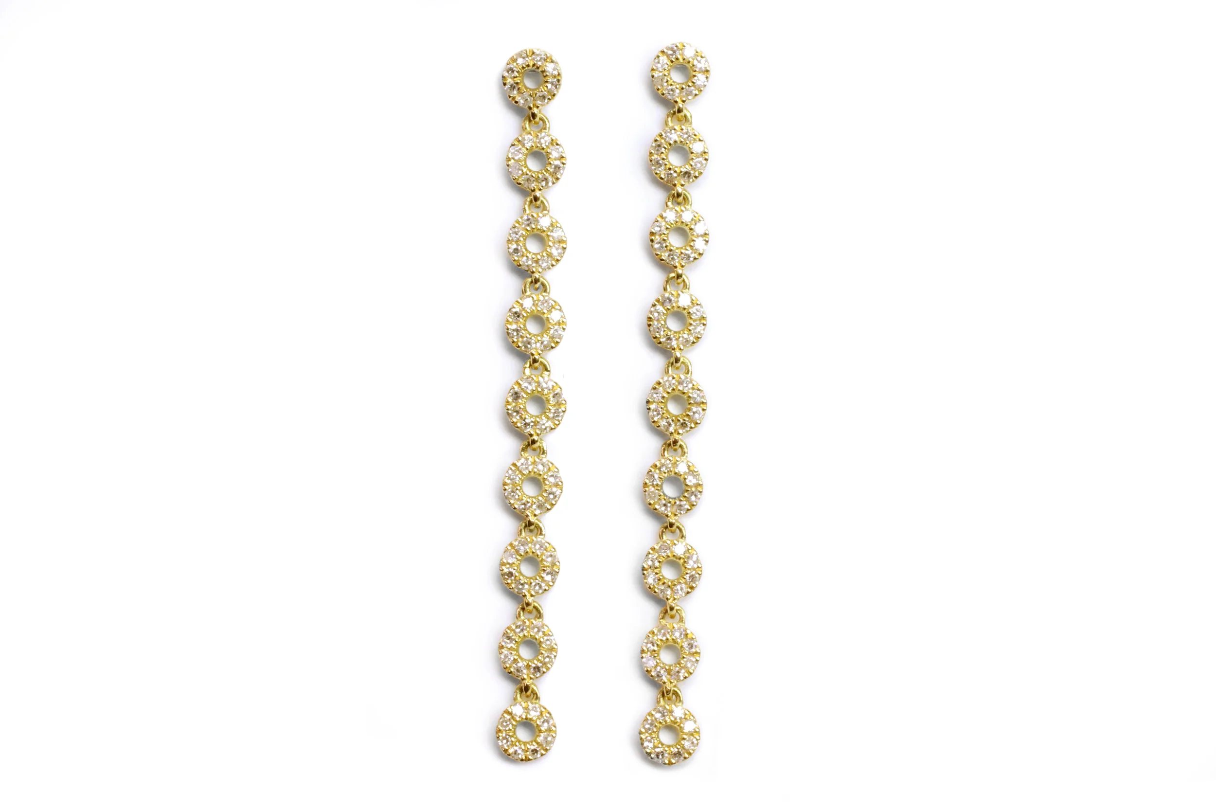 Athena circle line diamond earrings