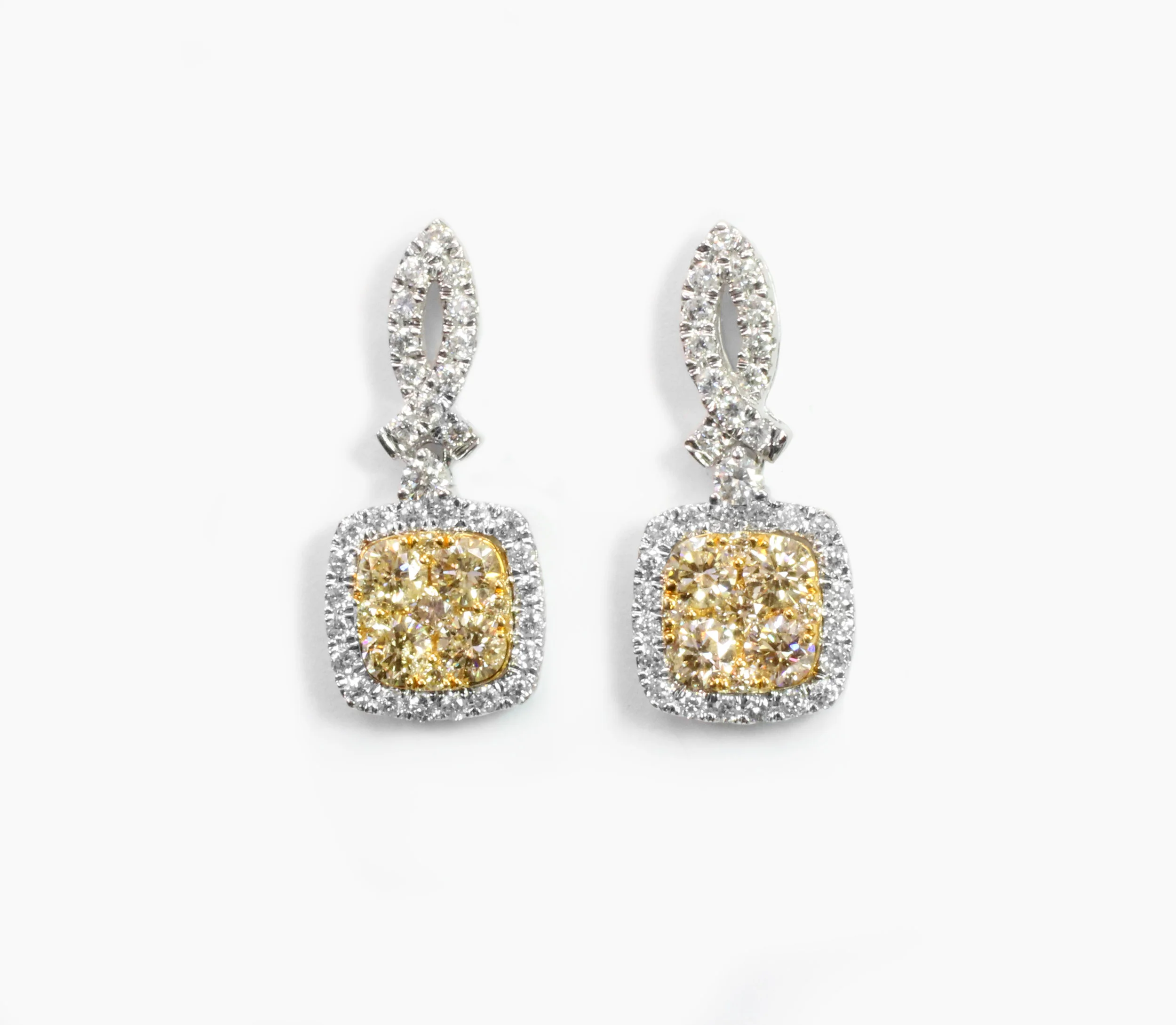 Harper yellow diamond dangling earrings