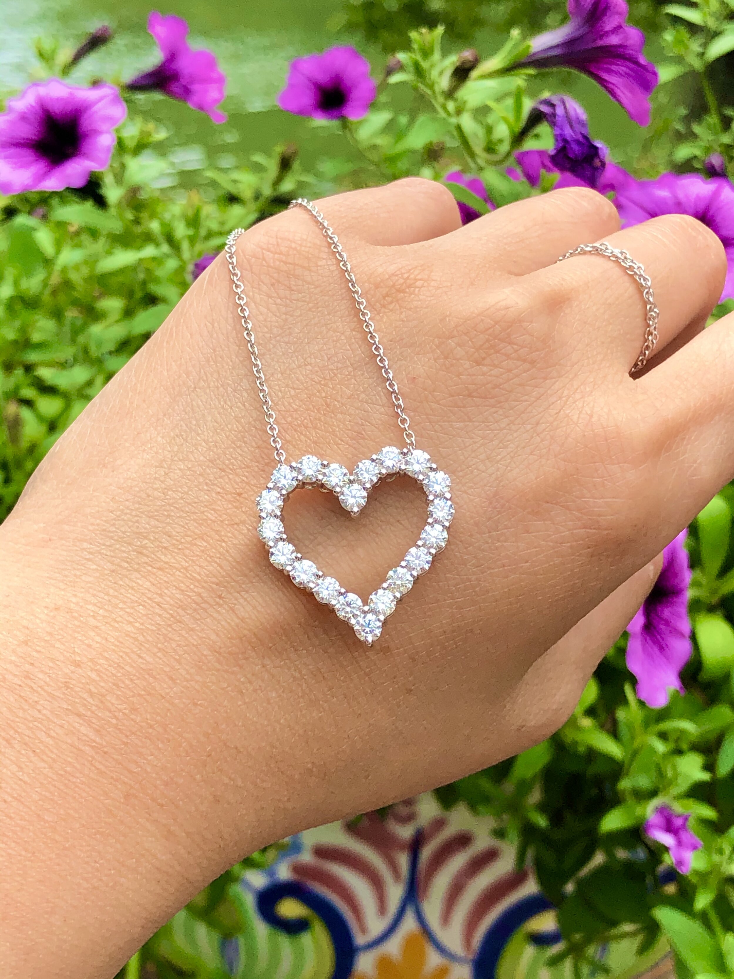 Hanna lg- classic diamond heart pendant