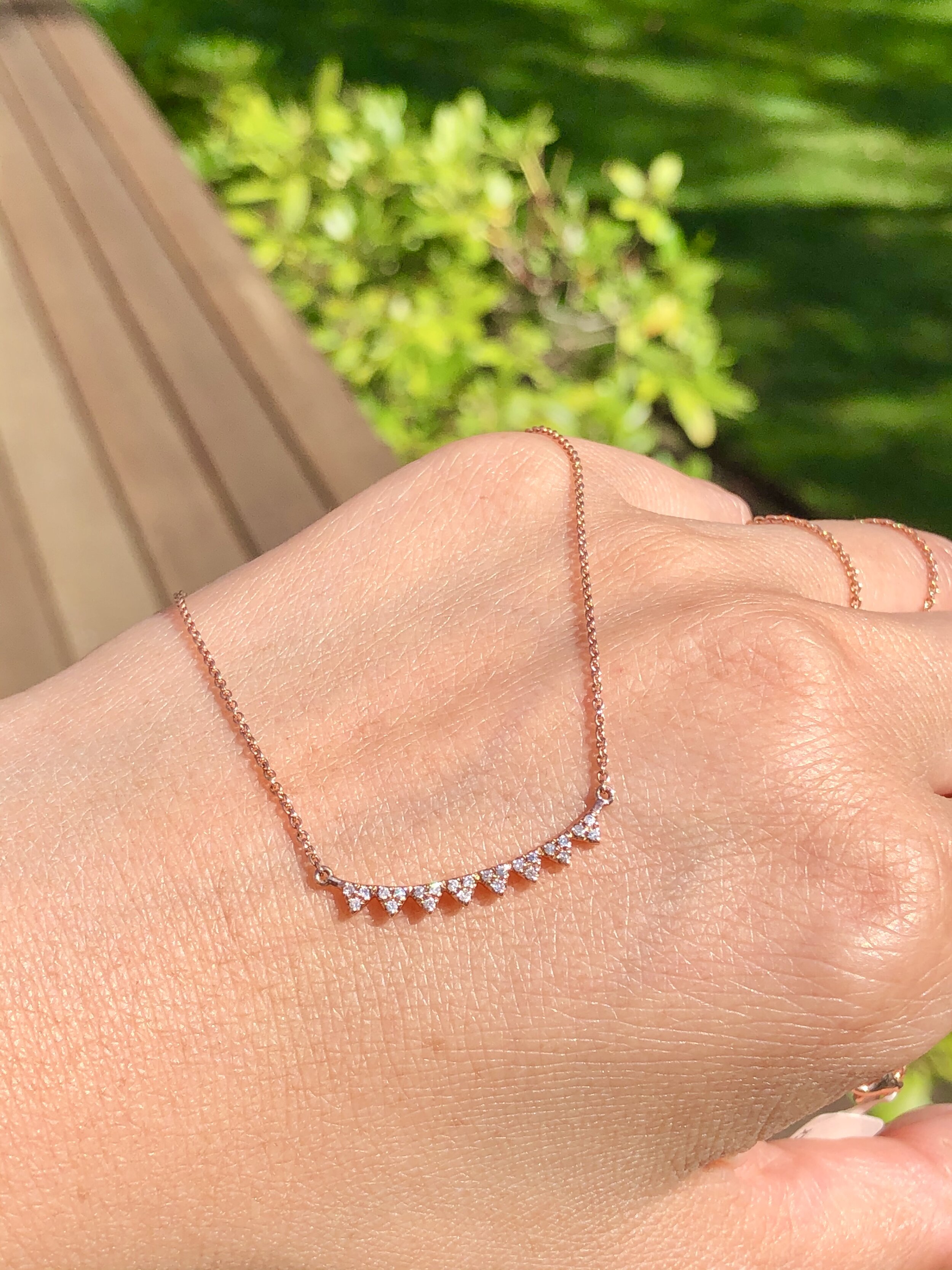 Herringbone Curved Bar Pendant