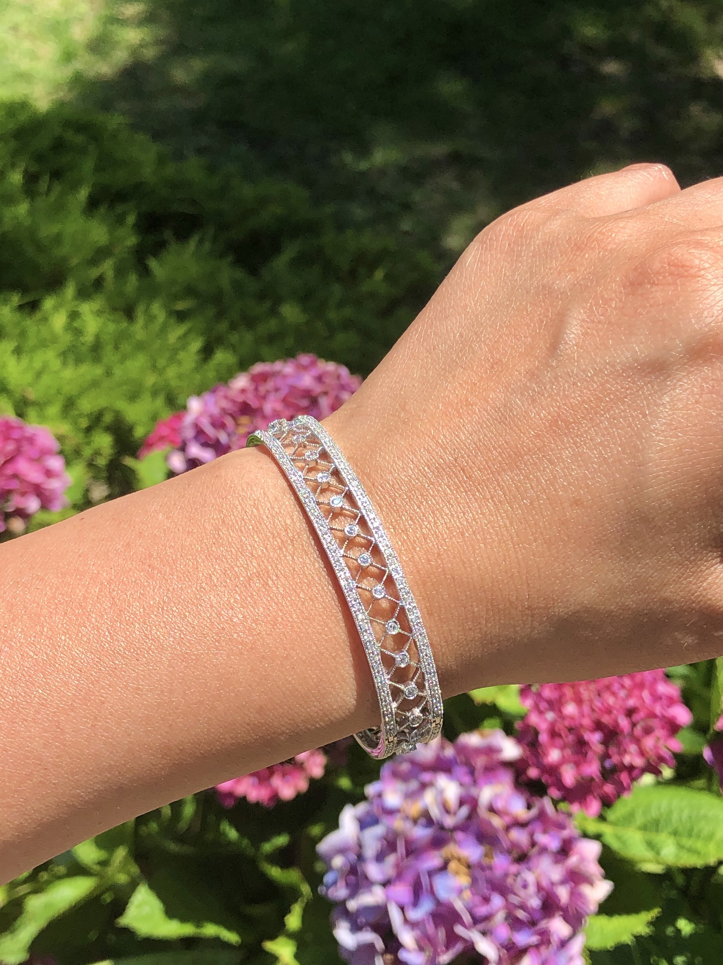 Fiona diamond lace eternity bangle