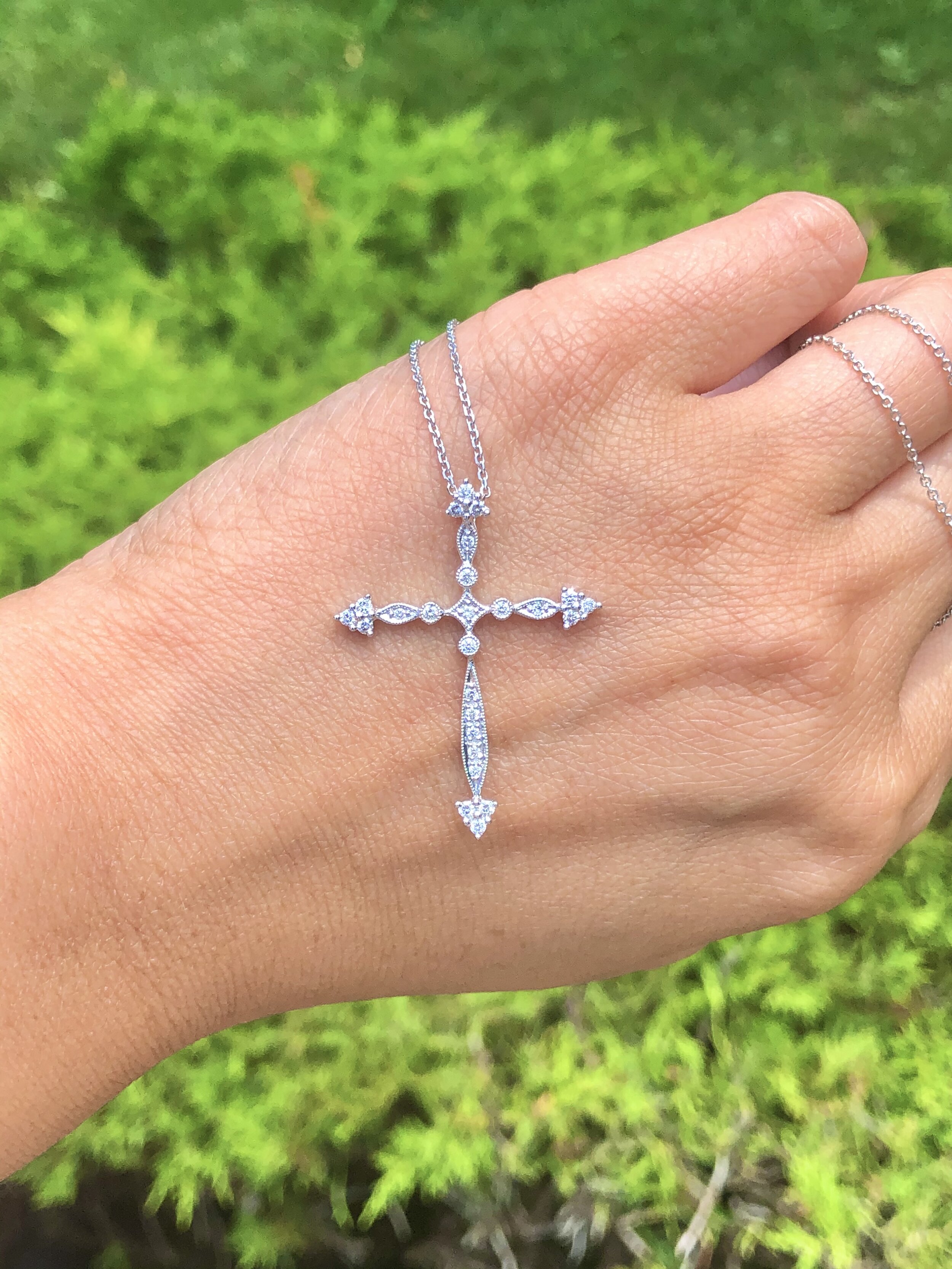 Hailey diamond cross pendant