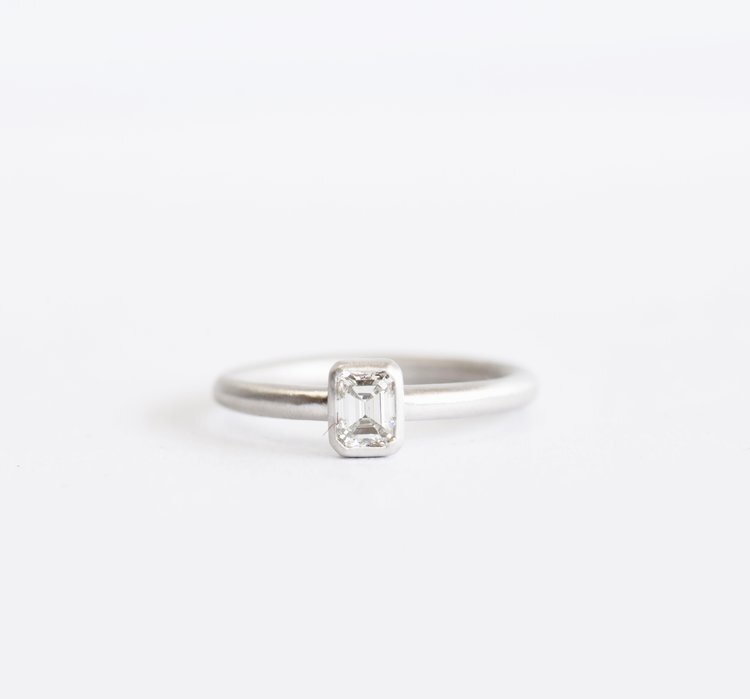 Round Bezel Edge Solitaire Ring — J. Sampieri