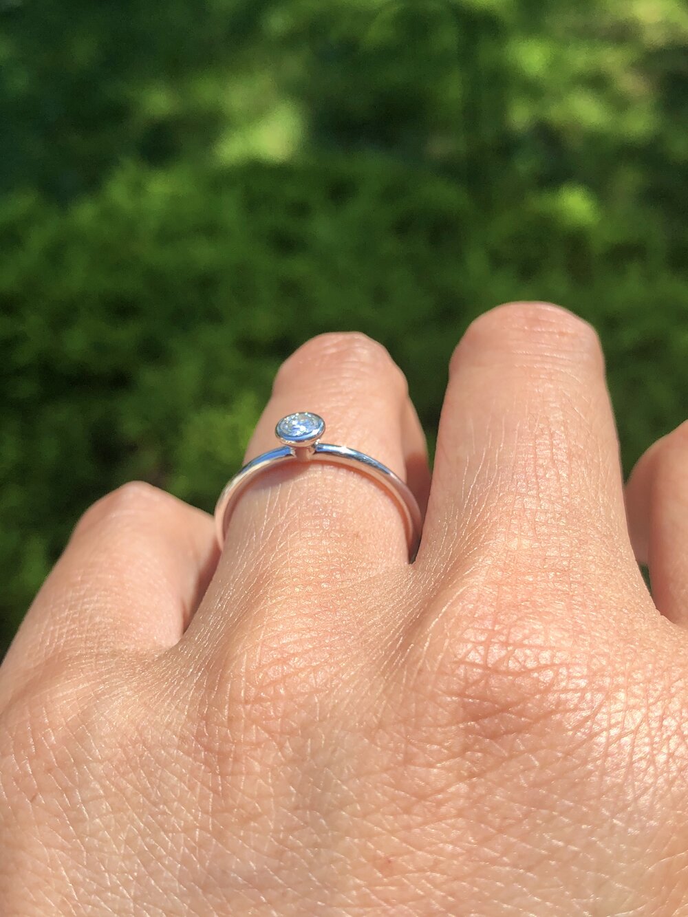 Round Bezel Edge Solitaire Ring — J. Sampieri