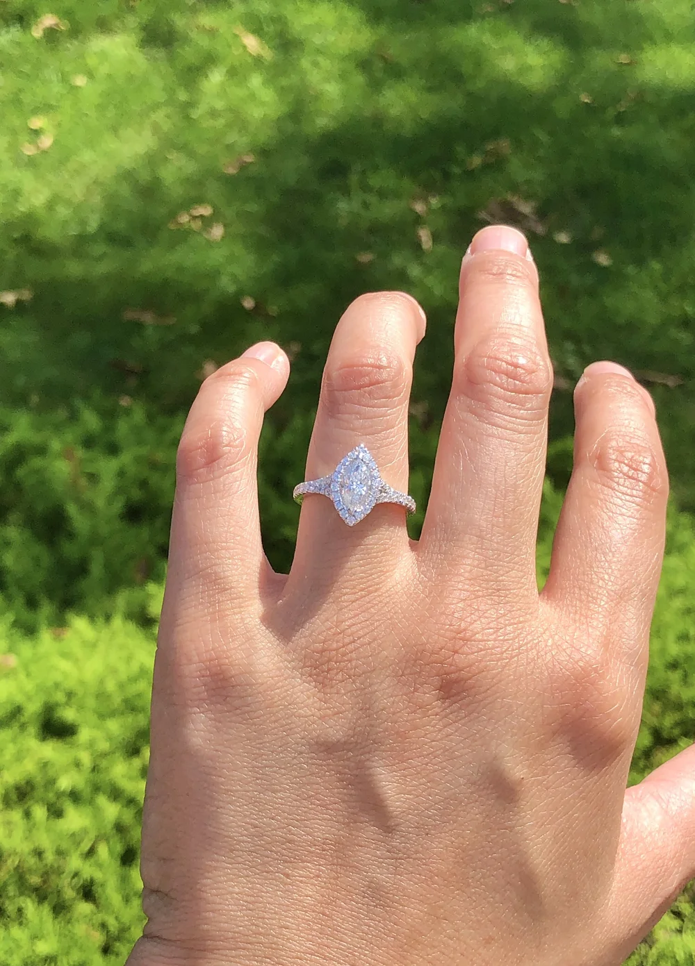 Marquise Brilliant Halo Diamond Engagement Ring ct — J