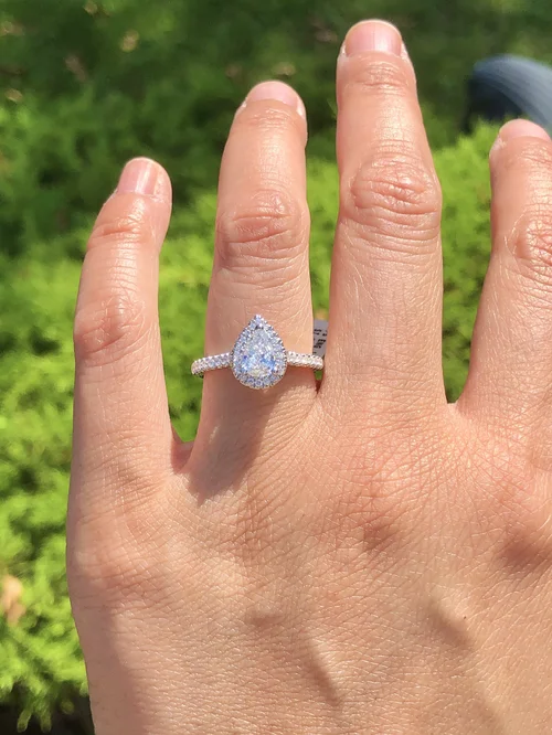 Carat Halo Pear Cut Engagement Ring Pear Shape Diamond Halo