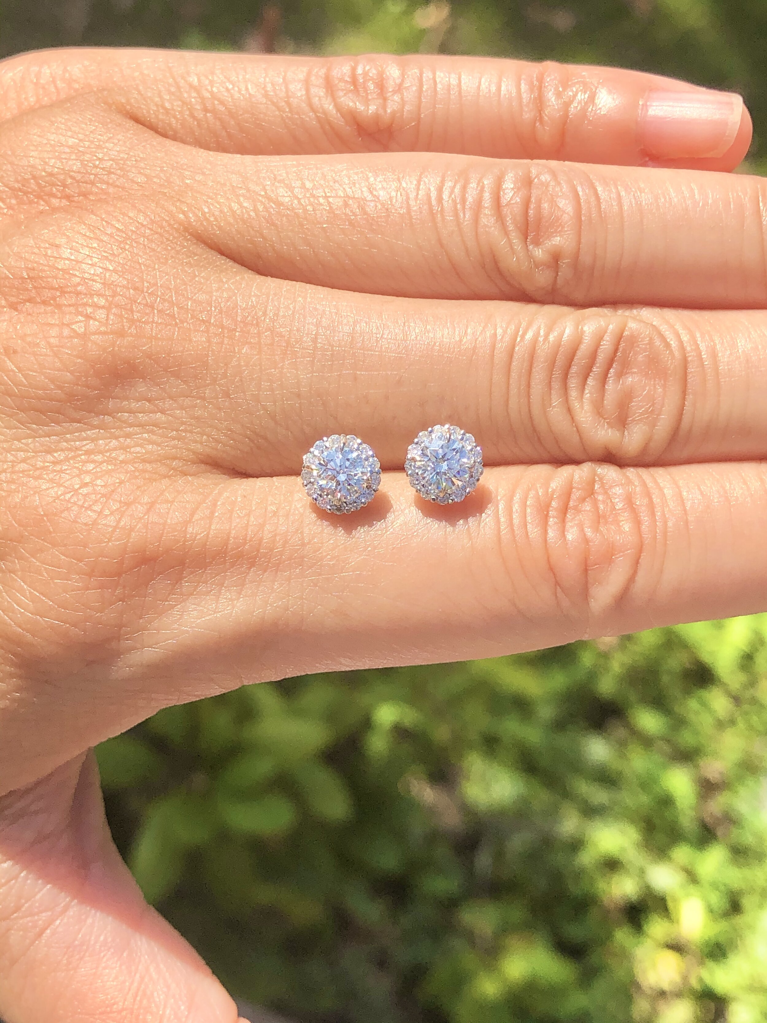 Diamond Stud Halo Earring Collection - 1.28ct