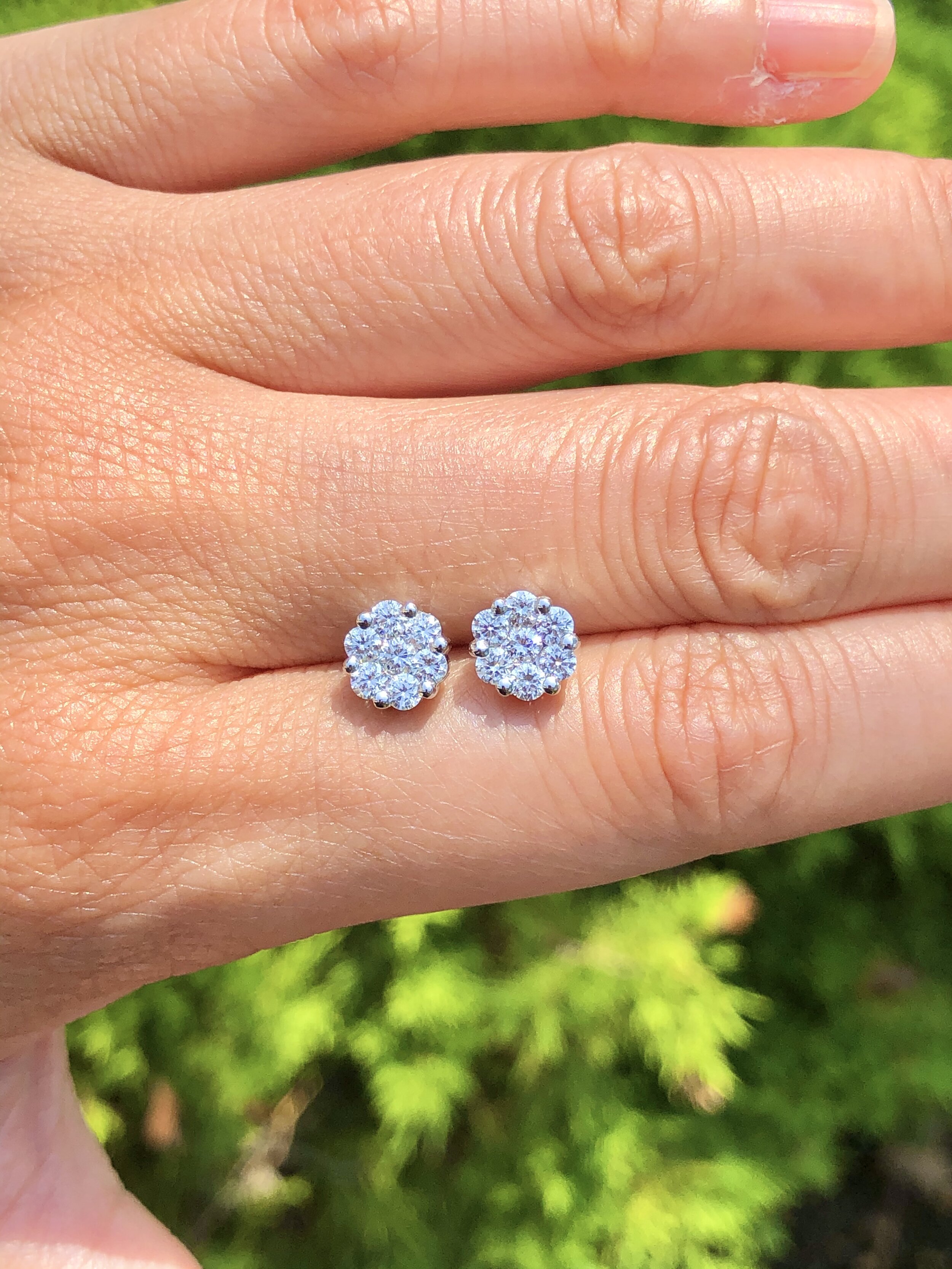14k Studs Earring White Sapphire Stud Earrings Tiny Flower  Etsy  Flower  earrings studs Tiny stud earrings Stud earrings