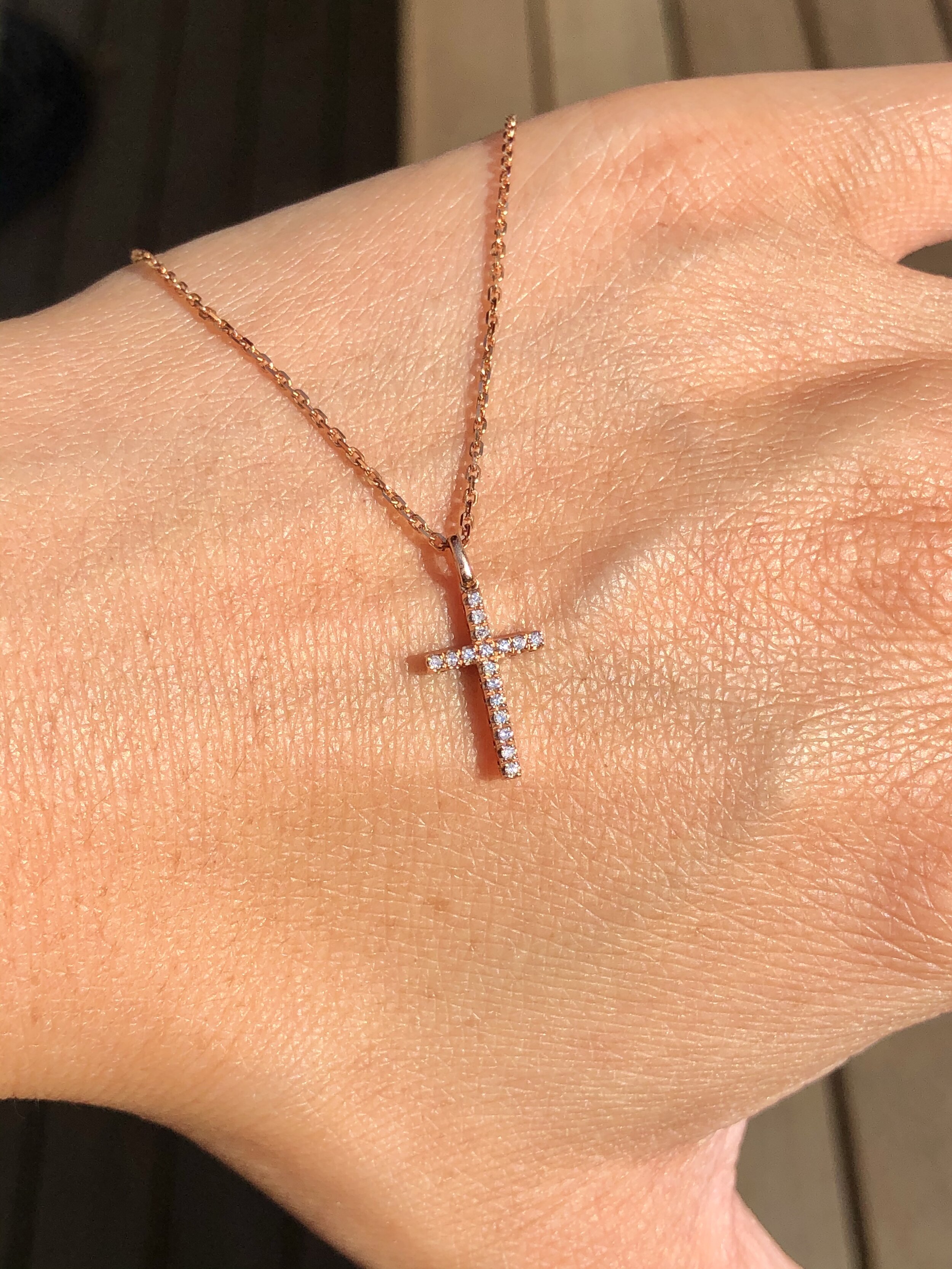 Zancan Cross Necklace Rose Gold