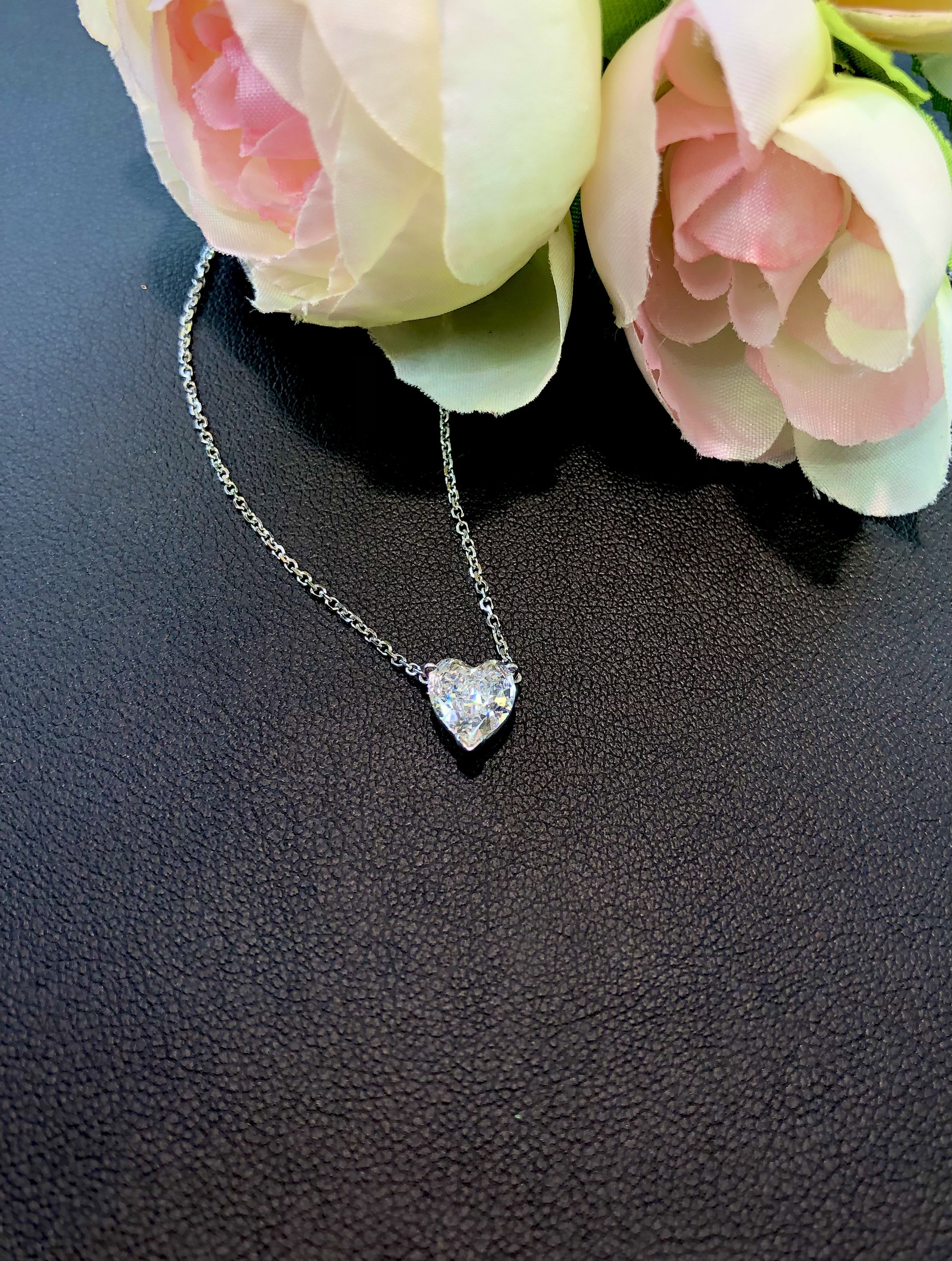 Amazon.com: FINEROCK 1/3 Carat Diamond Heart Pendant Necklace in 10K Rose  Gold (Silver Chain Included) : Clothing, Shoes & Jewelry