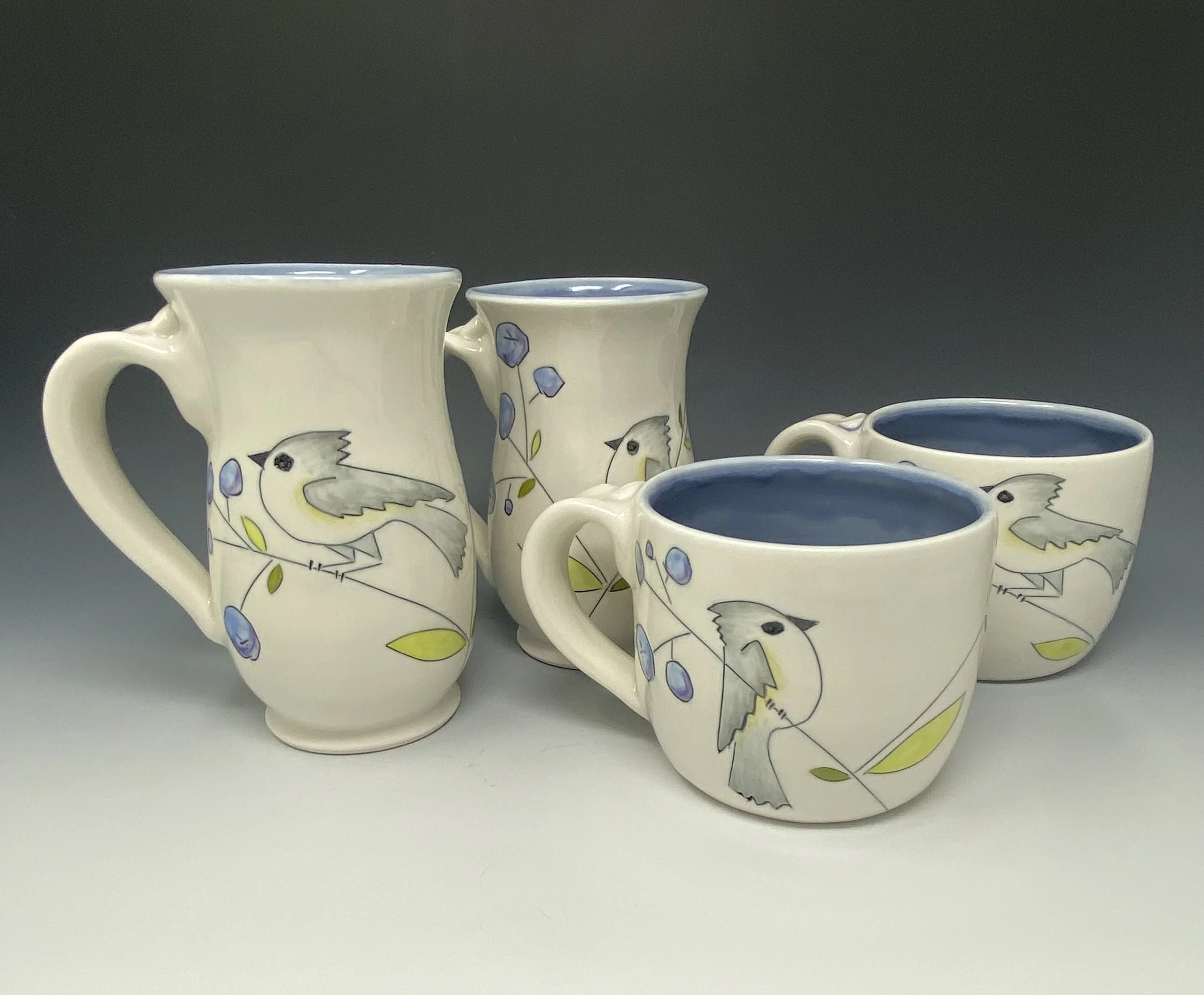 Birds and Blueberries Mugs