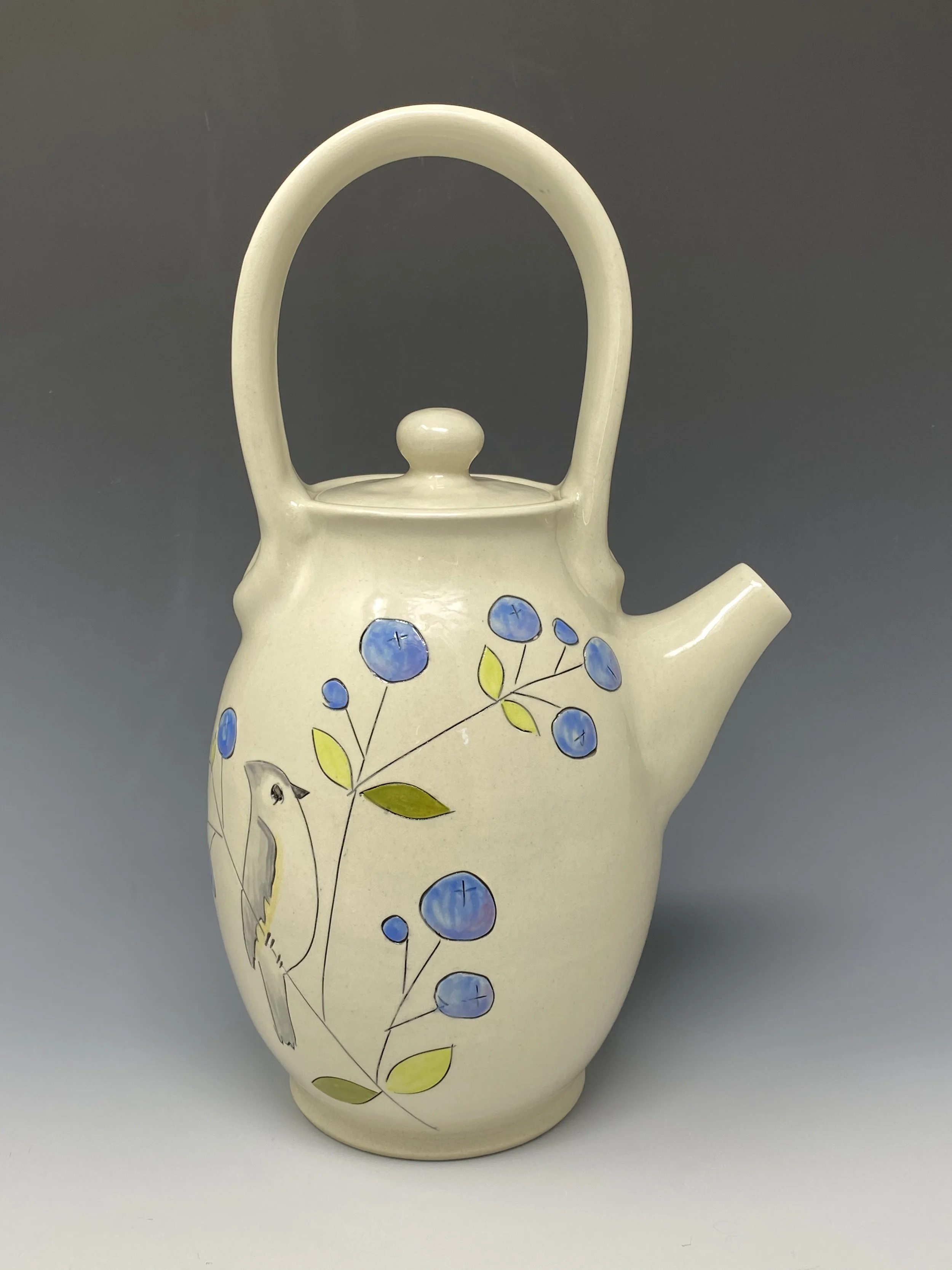 Birds and Blueberries teapot