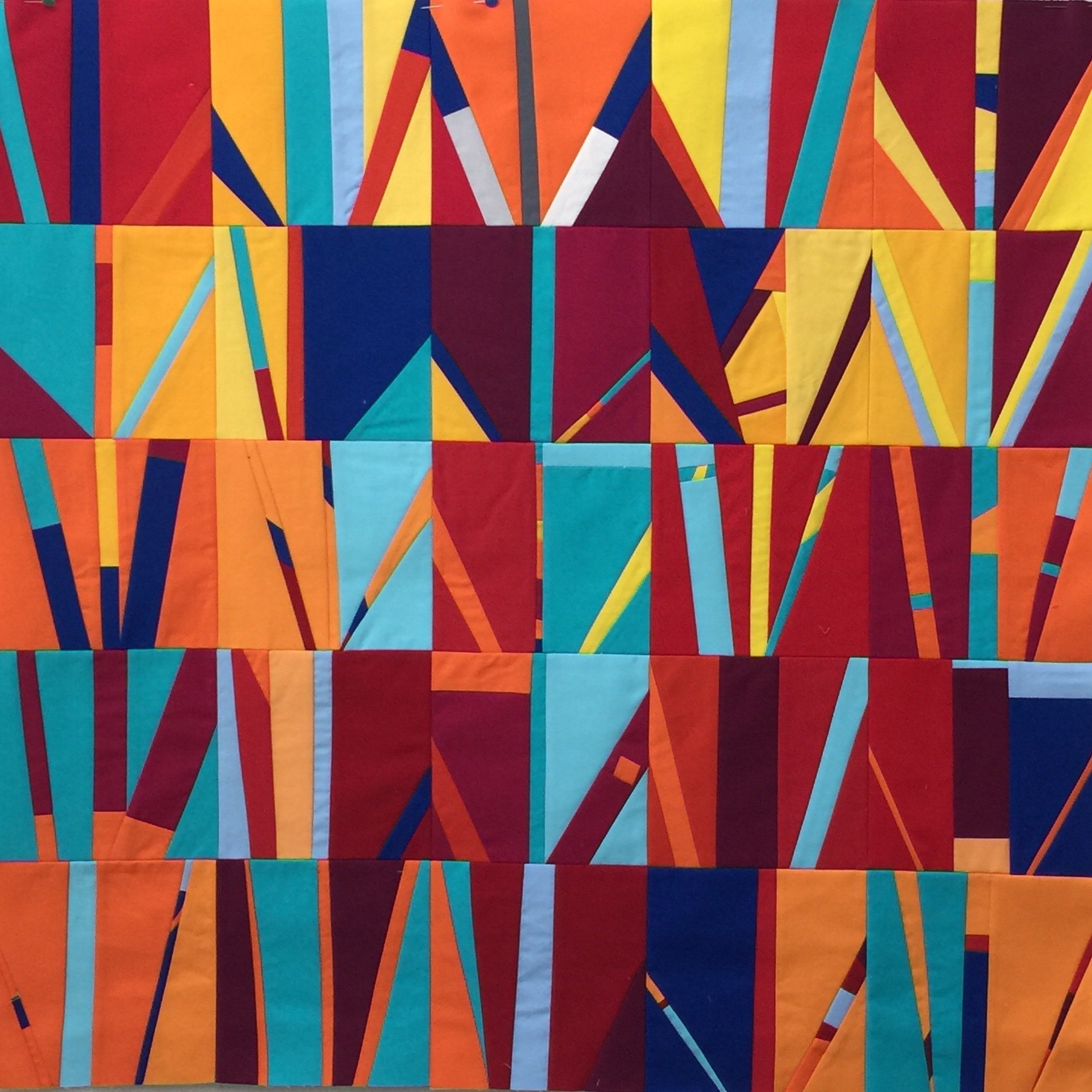 Day 100-126, Fire series, 2016. 30 inches by 30 inches. Kona cotton fabric. 
