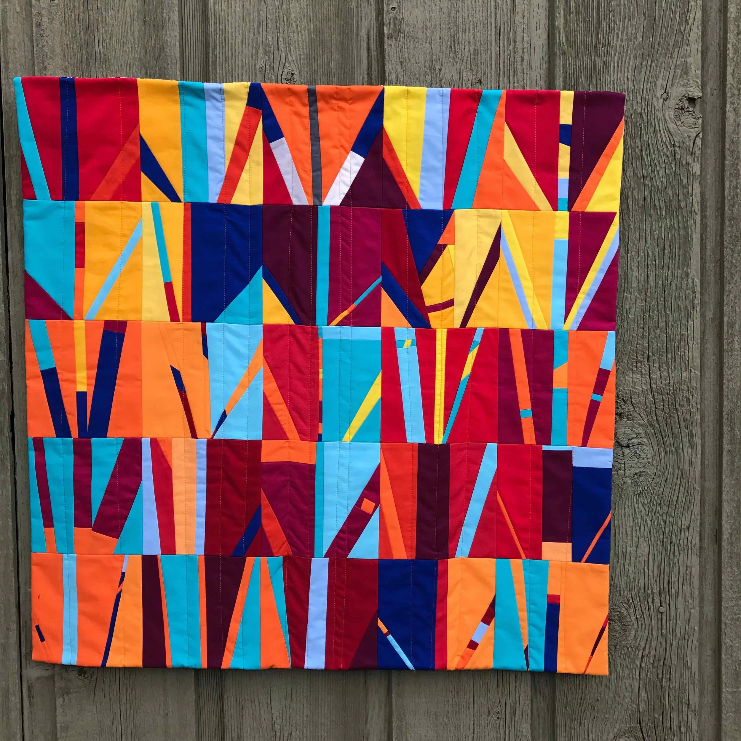 Fire. Days 101-125, 2016. Cotton fabric. 30 inches by 30 inches.