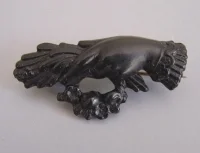 Victorian Vulcanite Hand Motif Brooch (from ‘Morning Glory Antiques’)