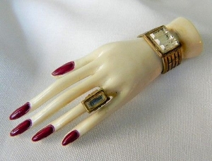 1930 Celluloid Hand Motif Brooch