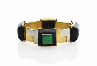 BRACELET ART DECO ONYX ET JADE, PAR JEAN FOUQUET Christie’s Sale 3506