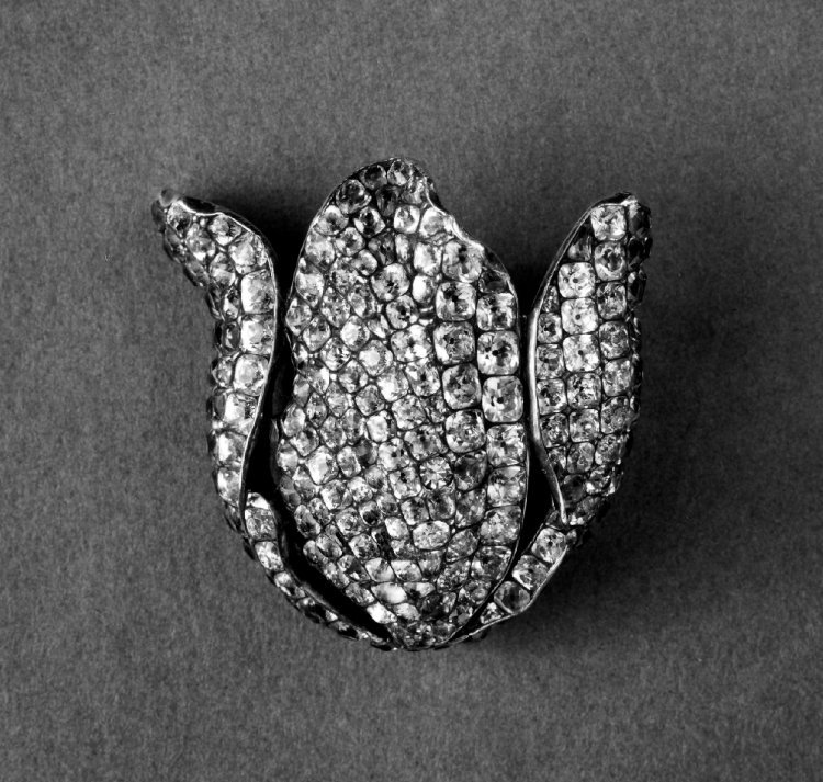 Russia, c. 1726-1775 Dress Ornament, silver with pave pastes. British Museum