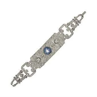 An Art Deco platinum, star sapphire and diamond bracelet Christie’s Sale 8127