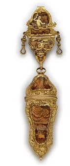 A GEORGE II PINCHBECK-MOUNTED HARDSTONE CHÂTELAINE WITH NÉCESSAIRE Christie’s Sale 7800