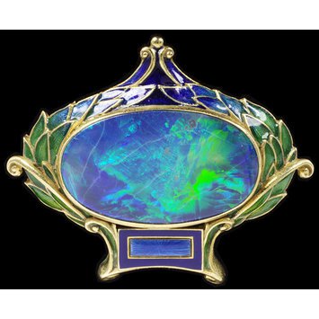 c.1900 Brooch, gold, opal Marcus & Co V&A