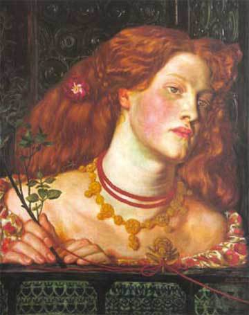 Dante Gabriel Rosetti, Fair Rosamund (1861).© National Museum of Wales. The necklace she is wearing appears to be Arts & Crafts