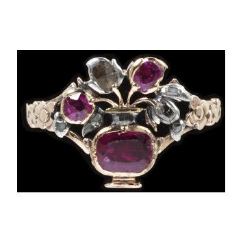 England, c. 1730-60 Materials and Techniques: Gold and silver set with rubies and diamonds V&A Museum