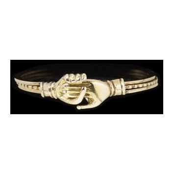 Europe c. 1800-50 Gold gimmel fede ring with three pivoted hoops, joined by a small pin. V&A Museum