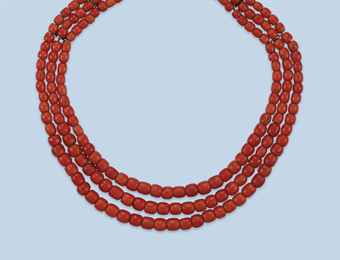 Antique coral bead necklace (red), Dutch mid 19th century Christie’s Sale 3011 Amsterdam Jewels and Watches 10 October 2012 Amsterdam
