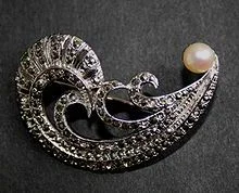 Marcasite brooch made from pyrite and silver