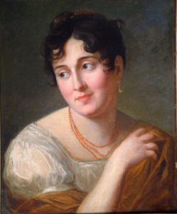 Louis Édouard Rioult – Portrait Of A Lady Wearing Coral Jewellery