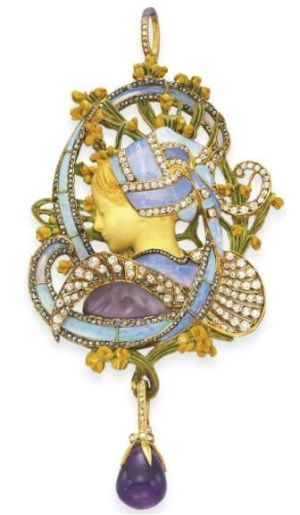 Henri Vever "La Bretonne" Pendant, circa 1900. Lang's Jewelry University. 