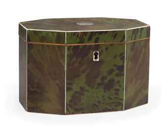 A GEORGE III GREEN-STAINED TORTOISESHELL TEA CADDYChristie’s sale 6853